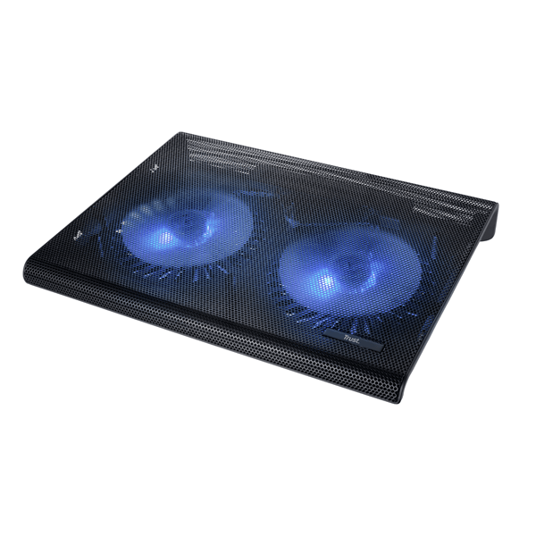 BASE DE REFRIGERACION PARA PORTATILES TRUST CON 2 VENTILADORES Y LEDS AZUL HASTA 17.3" 20104*