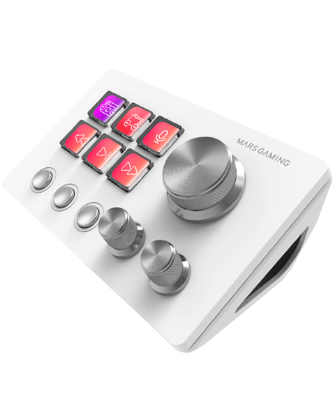 CONTROL DECK SLIM MARS GAMING MSDTWOW 6 TECLAS DE ACCESO DIRECTO LCD 3 BOTONES 3 RUEDAS MULTIFUNCION