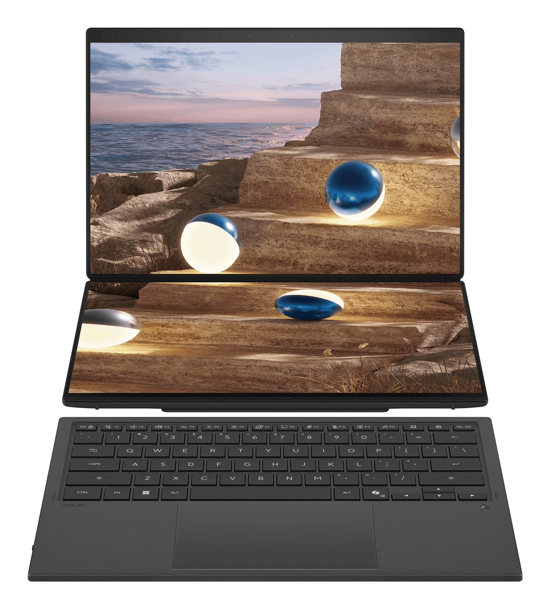 (LT) PORTATIL ASUS ZENBOOK DUO 14" UX8407AA-SN995W (90NB16V1-M00TD0) OLED WQXGA+ CORE ULTRA 9 386H 32GB 1TB SSD W11 GRAY