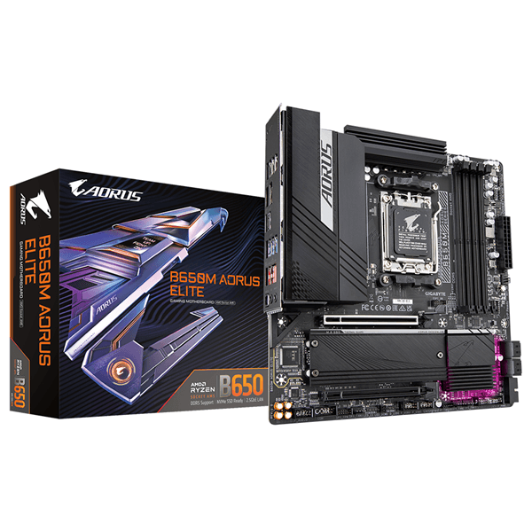 PLACA GIGABYTE B650M AORUS ELITE,AMD,AM5,B650,4DDR5,256GB,HDMI+DP,4SATA3+2M.2,2.5GBE,7USB3.2,MATX