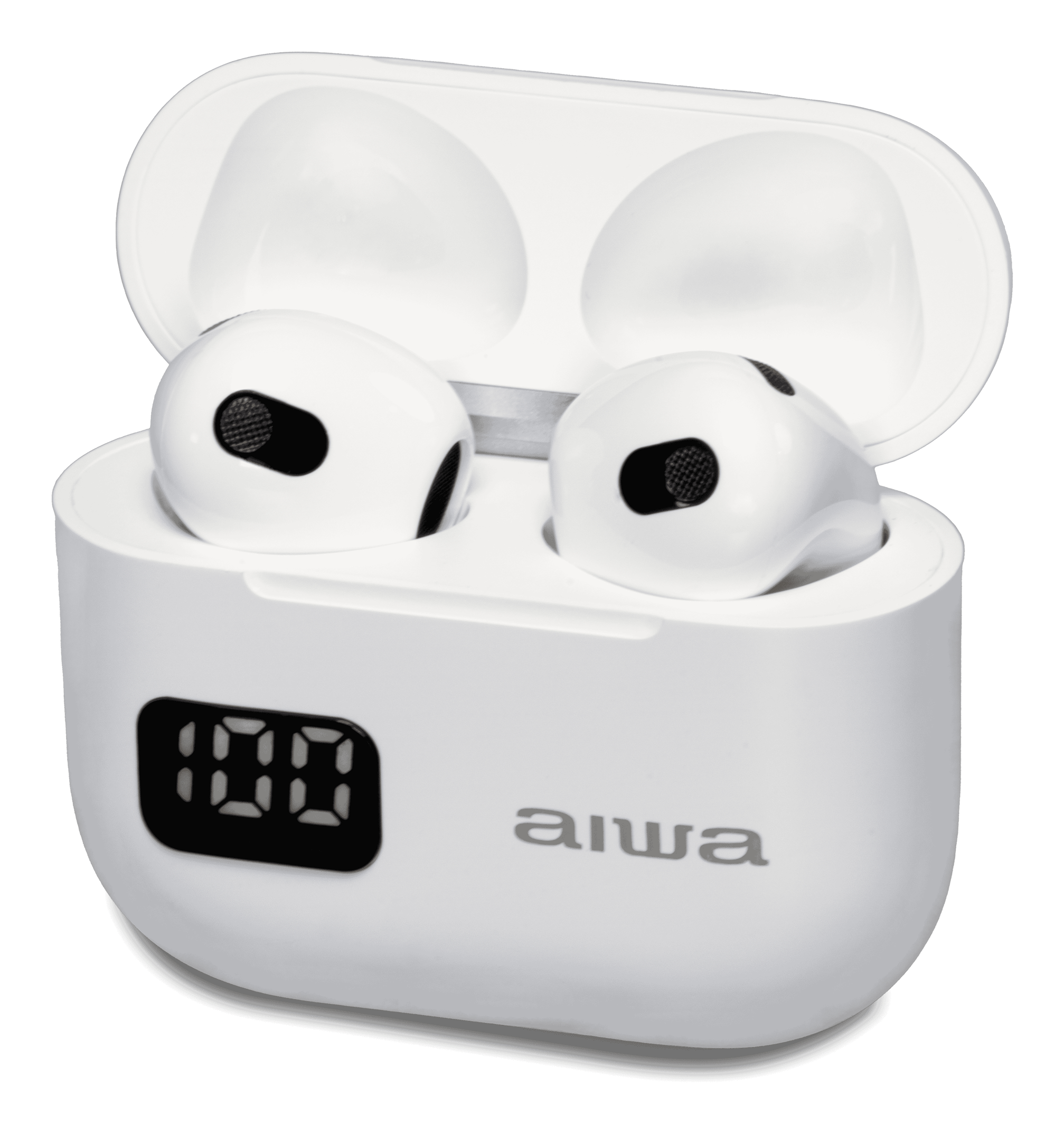 AURICULAR INTRAUDITIVO BT AIWA EBTW-100 TWS BT 5.3 MIC 4H+12H BLANCO