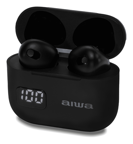 AURICULAR INTRAUDITIVO BT AIWA EBTW-100 TWS BT 5.3 MIC 4H+12H NEGRO