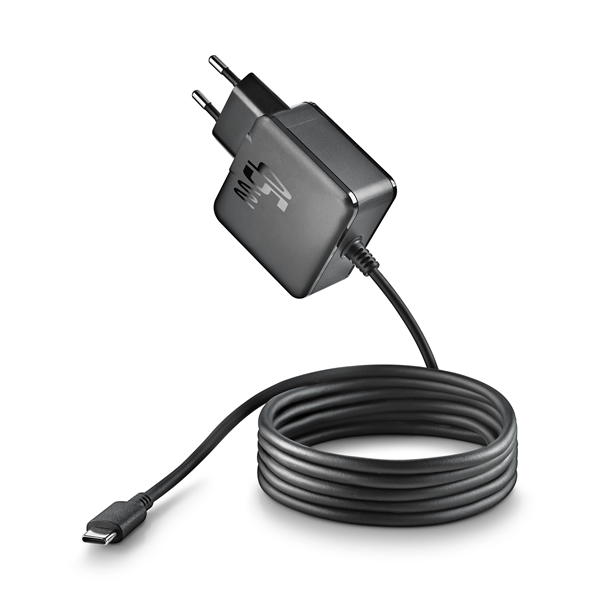 CARGADOR USB GAN NGS 45W CABLE USB-C SOLDADO 1.5m PD COLOR NEGRO