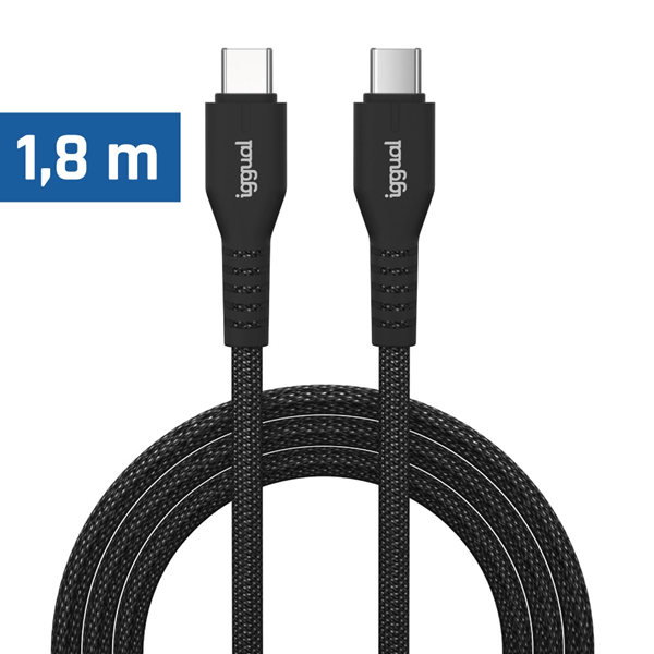 iggual Cable USB-C a tipo C 60W 3A 180 cm trenzado