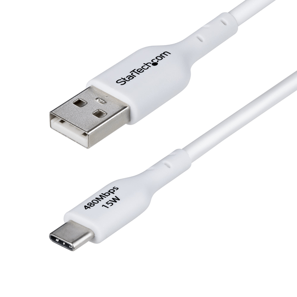 Cable Cargador USB-A a USB-C de 2m - USB-A a USB Tipo C M/M - Blanco