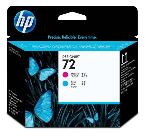 Hp no72 magenta and cyan printhead