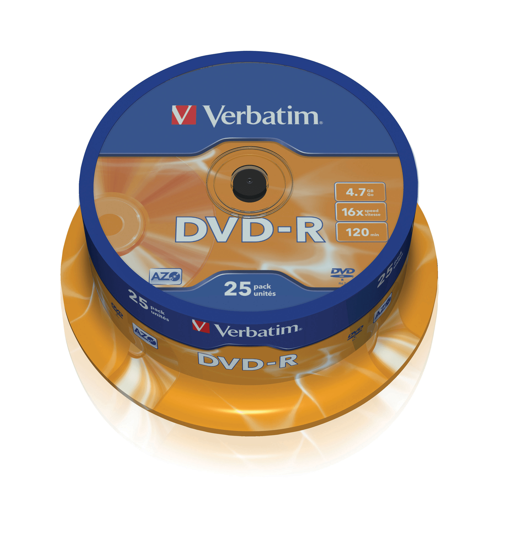Tambor 25 dvd-r 4,7 gb verbatim 8x