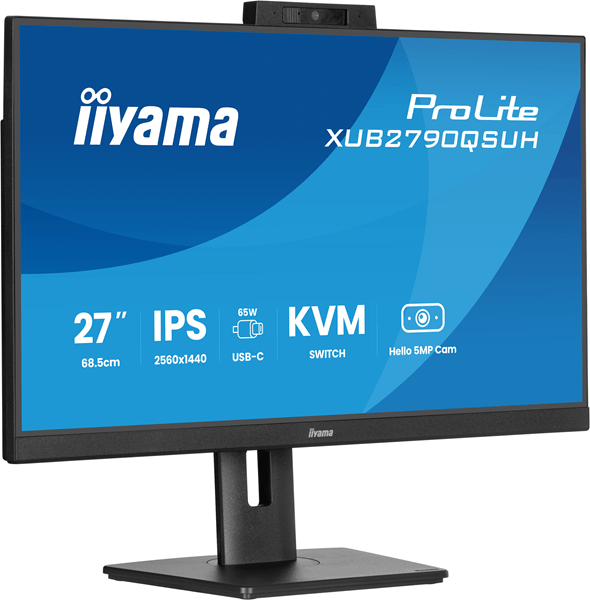 Monitor iiyama 27" QHD 100Hz IPS USB-C Webcam KVM Altura Ajustable Flicker Free - Imagen 2