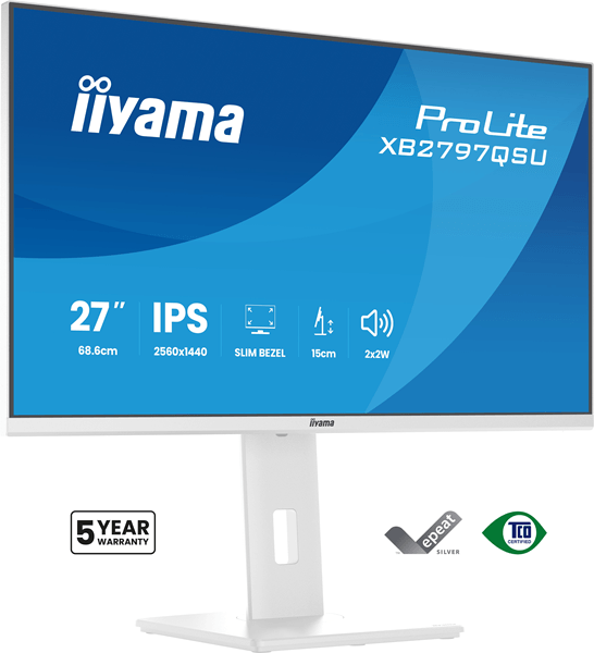 Monitor iiyama ProLite XB2797QSU-W1 27" Quad HD 75Hz IPS Blanco 1ms FreeSync - Imagen 2