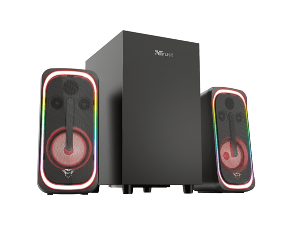 altavoces trust 2.1 gaming gxt 635 rumax bt iluminated frontal y trasera rms 80w optica - hdmi - usb multiplataforma  23927