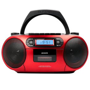 ALTAVOCES-BLUETOOTH-CON-LECTOR-DE-CD-MP3-CASETES-Y-USB-AIWA-BOOMBOX-BBTU-550-RED-BT-5.0-6W-RMS-RADIO-FM