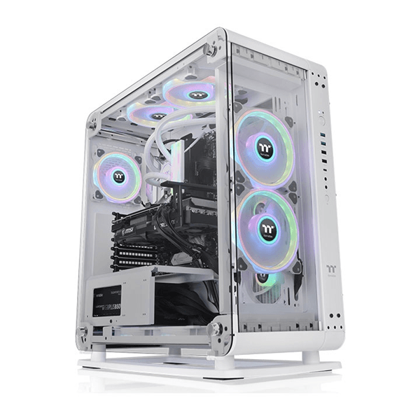 thermaltake  core p6 tempered glass snow mid tower rgb blanco