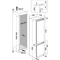 Miniatura 6 de FRIGORIFICO COMBI INTEGRABLE WHIRLPOOL ART 9811 SF2 E ALTO 193.5 CM ANCHO 54 CM