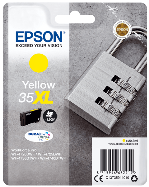 tinta epson c13t35944 nº 35xl wf47 amarillo