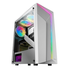 CAJA ATX SEMITORRE MARS GAMING MC-X7 WHITE FRONTAL CON LINEA ARGB VENTILADOR SINCRONIZADO TRASERO SIN FUENTE DE ALIMENTACION