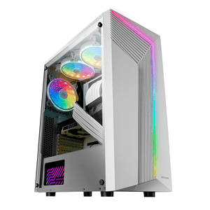 CAJA ATX SEMITORRE MARS GAMING MC-X7 WHITE FRONTAL CON LINEA ARGB VENTILADOR SINCRONIZADO TRASERO SIN FUENTE DE ALIMENTACION