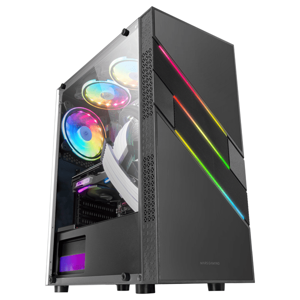 mars gaming caja atx mc-u3 12cm argb fan black