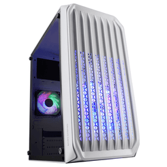 CAJA MICROATX COMPACTA MARS GAMING MC-S2 WHITE FRONTAL CON VENTILADOR FRGB  VENTANA LATERAL SIN FUENTE DE ALIMENTACION