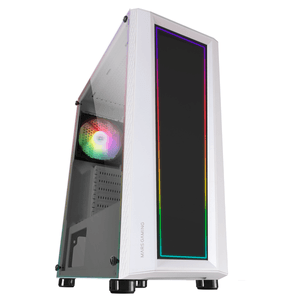 Caja MARS GAMING  MC-ART Blanco Caja PC Gaming ATX Doble Cristal Templado Dibujable ARGB 12 Modos Ventilador 12cm RGB Blanco