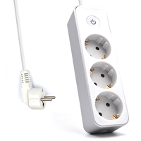 Miniatura 1 de Regleta de alimentacion multiple welly enjoy 3 salidas schuko 16a con interruptor de encendido apagado blanco plateado WY13163