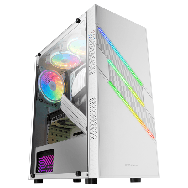 mars gaming caja atx mc-u3 12cm argb fan white