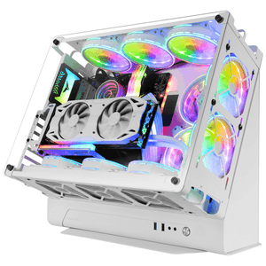 CAJA MICROATX MARS GAMING MCB WHITE DISE??O CUSTOM PREMIUM SISTEMA MODULAR SIN FUENTE DE ALIMENTAC