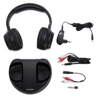 Miniatura 2 de AURICULAR HEADPHONE WIRELES RF AIWA WHF-880 CONEXION RECARGABLES EN BASE RECEPTORA CON CONEXION JACK 3.5mm SIN MICROFONO