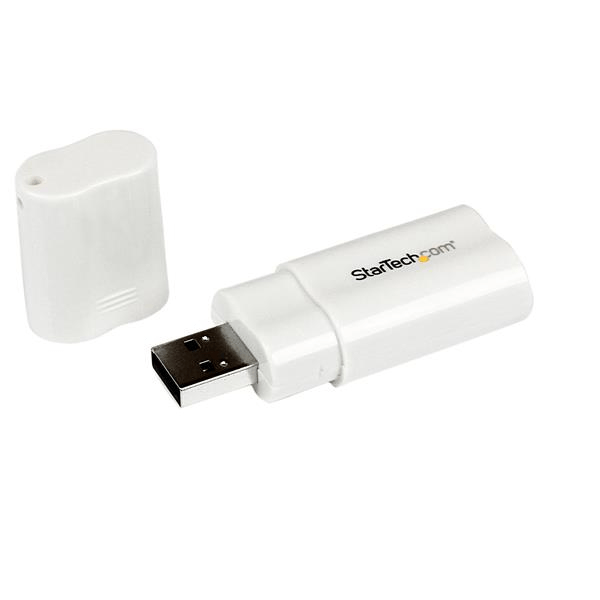 tarjeta de sonido estereo usb externa adaptador conversor - blanco