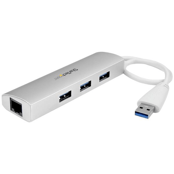 3 port portable usb 3.0 hub plus gbe