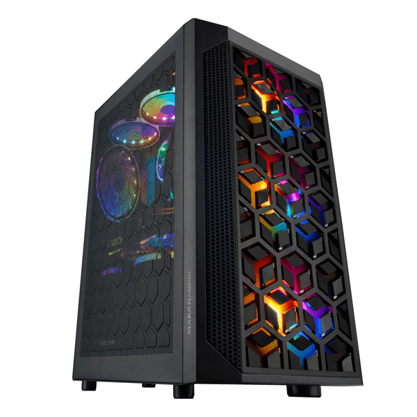 caja mars gaming mcmesh | micro atx | 3x fan rgb | negro