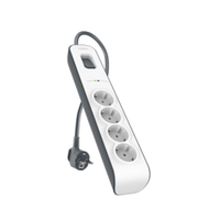 Miniatura 1 de REGLETA BELKIN BSV400VF2M DE PROTECCION CONTRA SOBRETENSIONES 4 TOMAS BOTON DE APAGADO Y ENCENDIDO COLOR BLANCO/GRIS