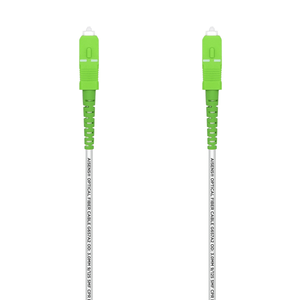 AISENS Cable Fibra Óptica Latiguillo G657A2 3.0 9/125 SMF Simplex CPR DCA LSZH, SC/APC-SC/APC, Blanco, 150 m
