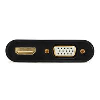 Miniatura 3 de HDMI MACHO A HDMI HEMBRA + VGA HEMBRA + CABLE ADAPTADOR DE AUDIO NEGRO