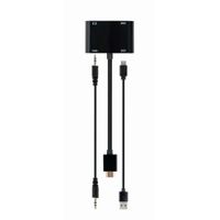 Miniatura 5 de HDMI MACHO A HDMI HEMBRA + VGA HEMBRA + CABLE ADAPTADOR DE AUDIO NEGRO
