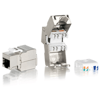 Miniatura 1 de KIT 8 UDS CONECTOR HEMBRA RJ45 FTP CAT6 PANEL KEYSTONE TOOL FREE