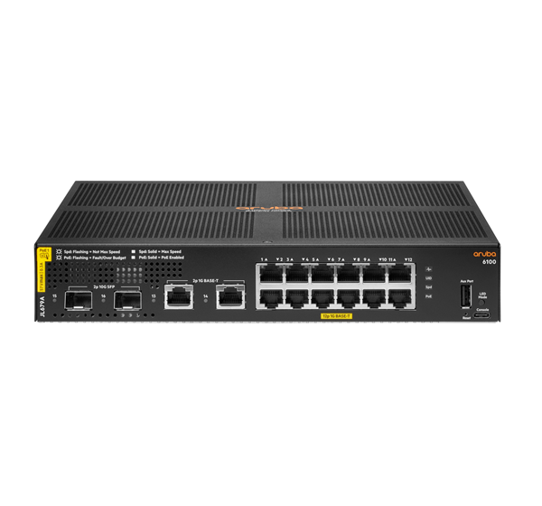 hpe aruba 6100 12g cl4 2sfp+139w