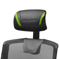 Miniatura 3 de SILLA ERGONOMICA MARS GAMING MGC-ERGO NEGRA CON DETALLES EN VERDE RESPALDO EN MALLA TRANSPIRABLE AJUSTE LUMBAR-CERVICAL-REPOSABRAZOS