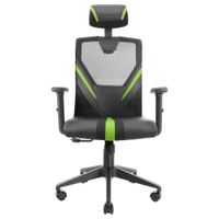 Miniatura 5 de SILLA ERGONOMICA MARS GAMING MGC-ERGO NEGRA CON DETALLES EN VERDE RESPALDO EN MALLA TRANSPIRABLE AJUSTE LUMBAR-CERVICAL-REPOSABRAZOS