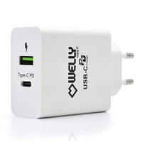 Miniatura 1 de Cargador de pared welly enjoy usb tipo-c pd con carga rapida 3.0 36w blanco WY11100