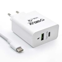 Miniatura 3 de Cargador de pared welly enjoy usb tipo-c pd con carga rapida 3.0 36w blanco WY11100