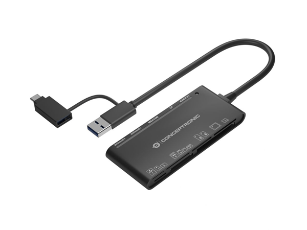 card reader externo usb-c  usb-a 7en1 conceptronic bian03b usb 3.0  sd sdhc sdxc  mmc ms m2 ct xd microsd tflash