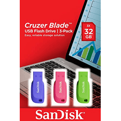 MEMORIA 32GB SANDISK CRUZER BLADE PACK 3 UNIDADES