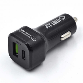 Cargador de coche welly enjoy usb tipo-c con carga rapida 3.0 negro WY11000