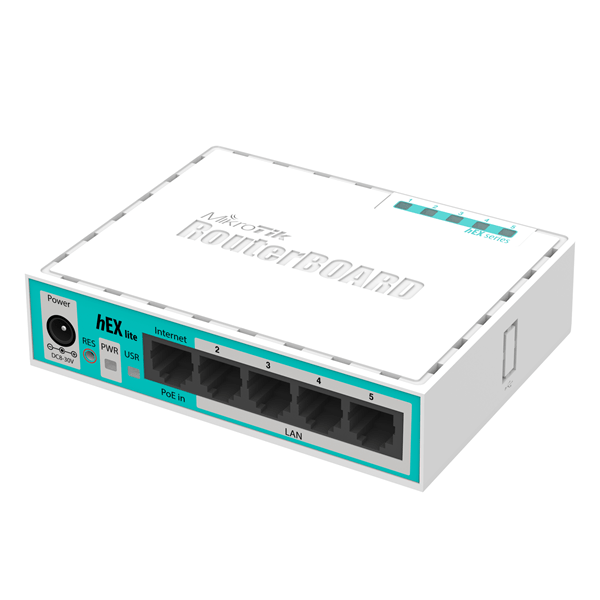 switch 5 puertos 10 100 inal. mikrotik rb750r2 route os l4