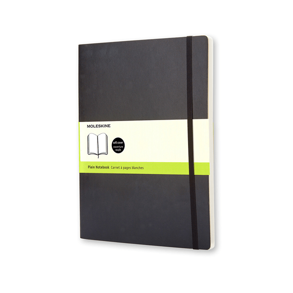 libreta clasica tapa blanda negra xl (19x25cm) lisa moleskine qp623