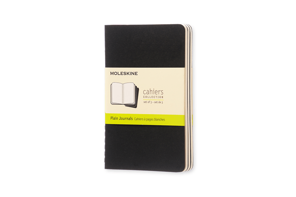 set de 3 libretas cahier negras p (9x14cm) lisa moleskine qp313
