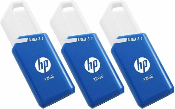 usb 3.1 hp 32gb x755w pack de 3 azul