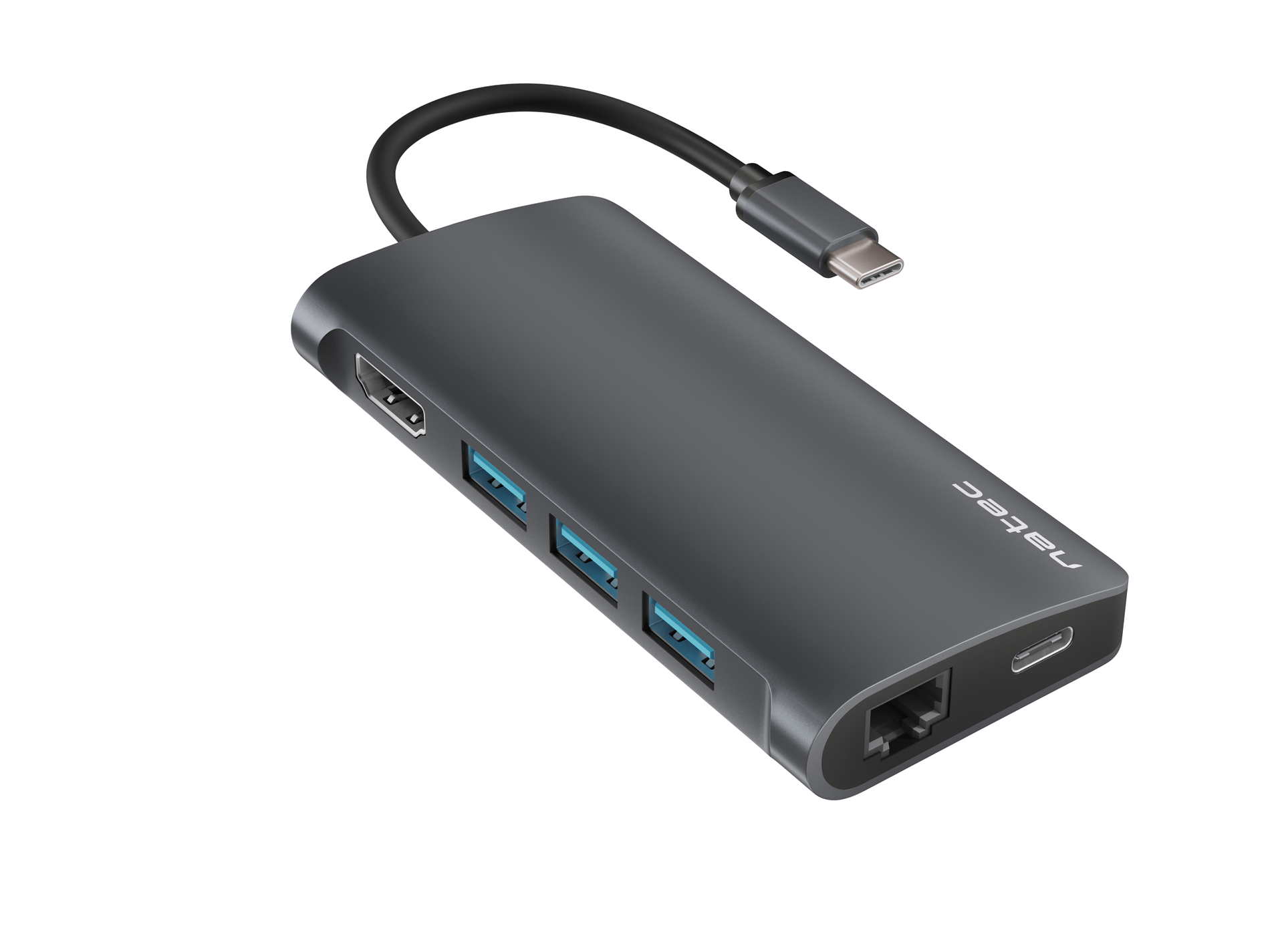 docking station natec owler 2 usb-c->3xusb 3.0,hdmi 4k,rj45,sd,msd