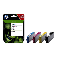 PACK COMBO CARTUCHOS HP 364 NEGRO, CYAN MAGENTA Y AMARILLO