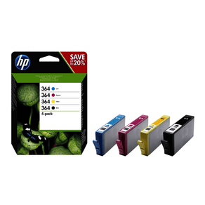 PACK COMBO CARTUCHOS HP 364 NEGRO, CYAN MAGENTA Y AMARILLO